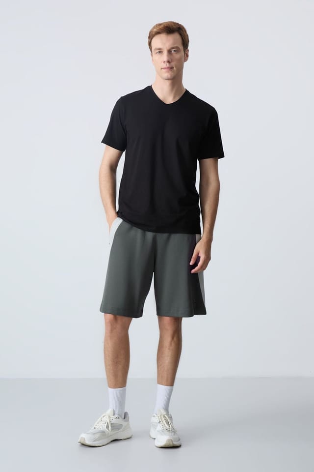 Tommy Life Tommy Life Men's Cotton Blend Sweat Shorts in Charcoal - 2