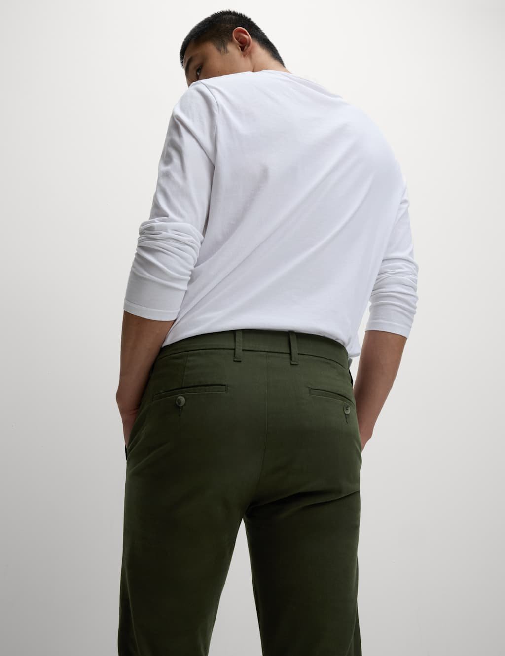 Marks & Spencer M&S Skinny Fit Stretch Chinos Dark Khaki - 3