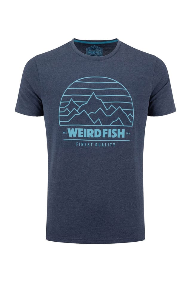 Weird Fish Weird Fish Men's Off Grid Front Print Graphic T-Shirt in Dark Blue - 2