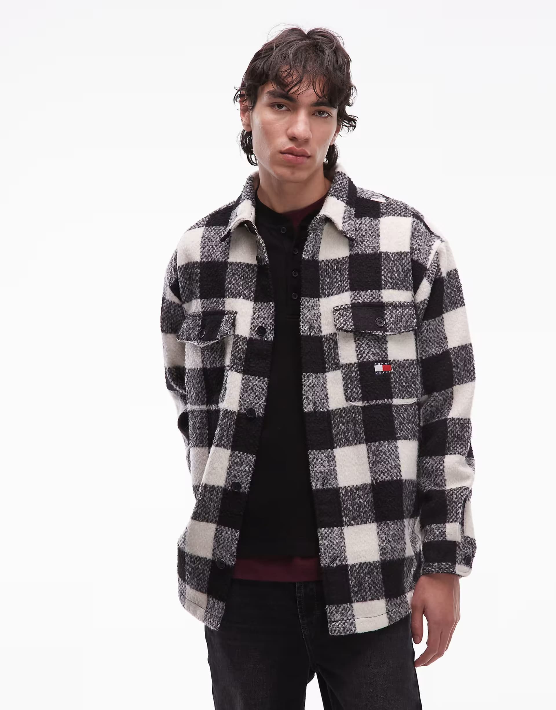 ASOS Tommy Jeans overshirt in black check