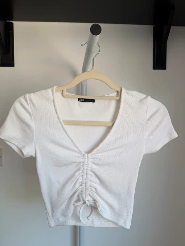 Zara Zara Ribbed Cropped Top, Size S