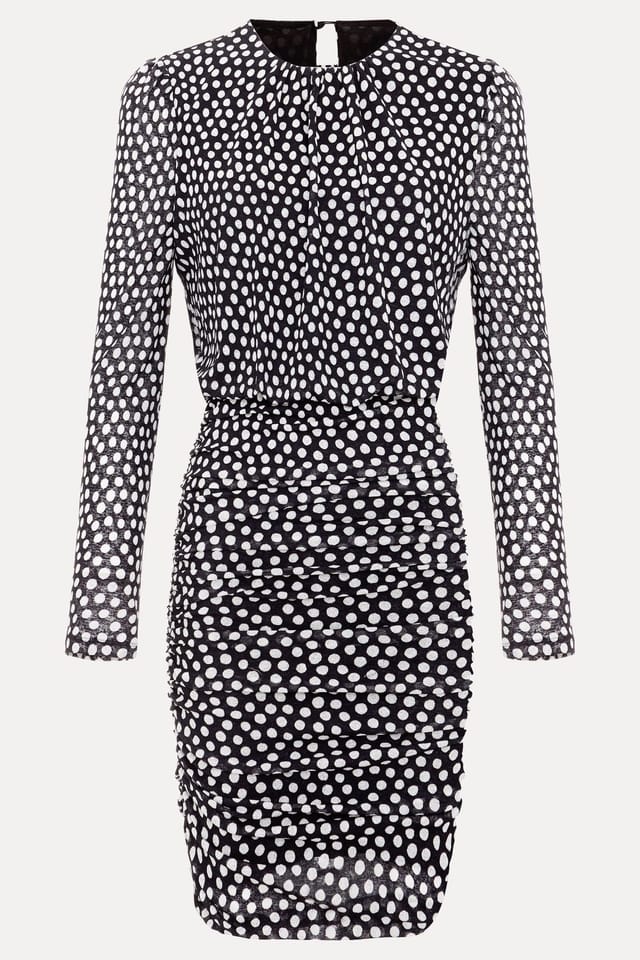 Phase Eight Phase Eight Women's Teodroa Ruched Polka Dot Mini Dress in Black - 2