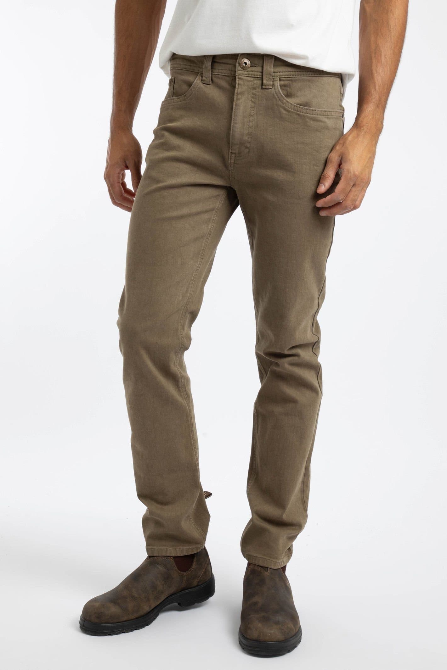 Weird Fish Weird Fish Men's Teddy Straight Comfort Stretch Chinos in Beige