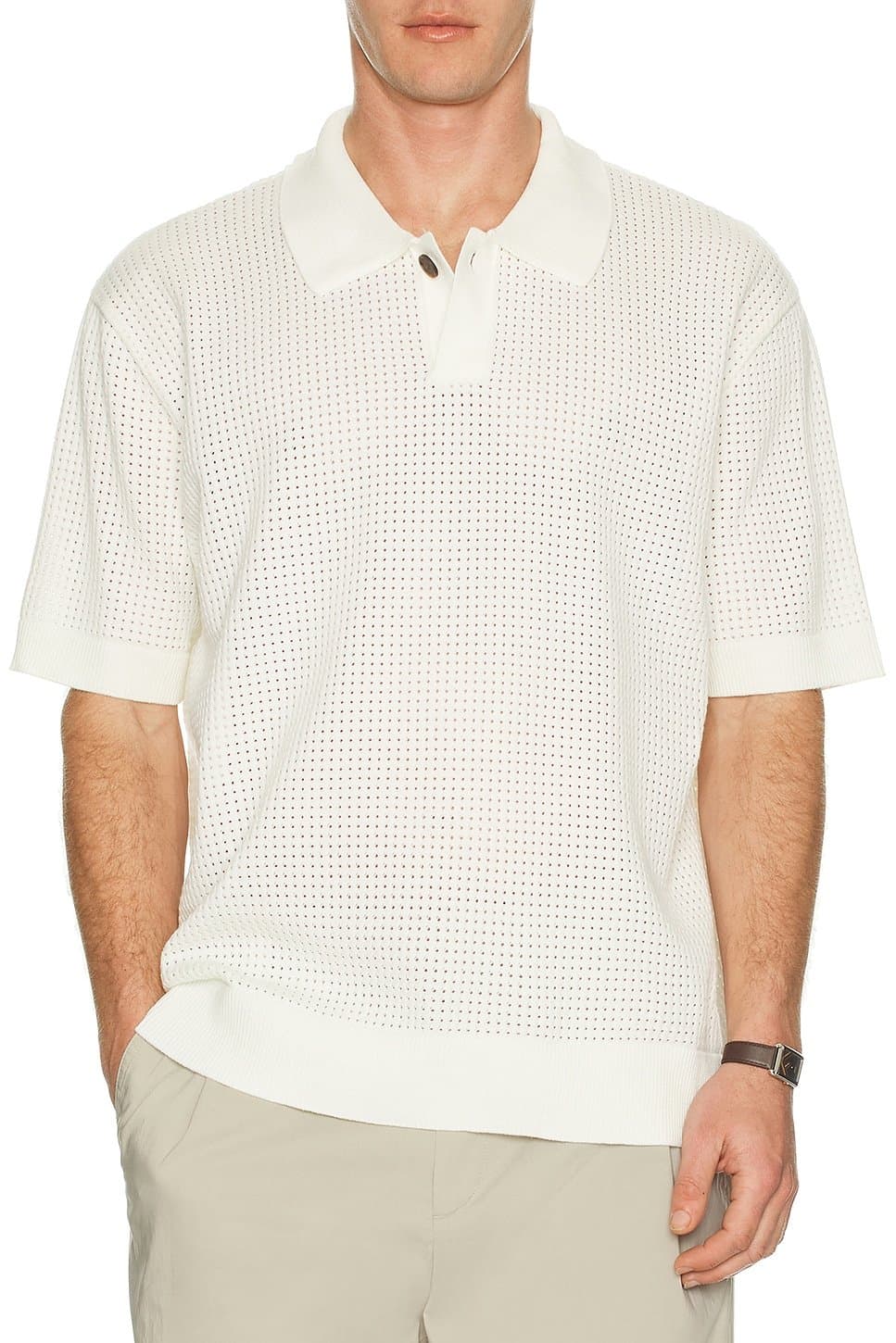 revolve Relaxed Open Knit Polo