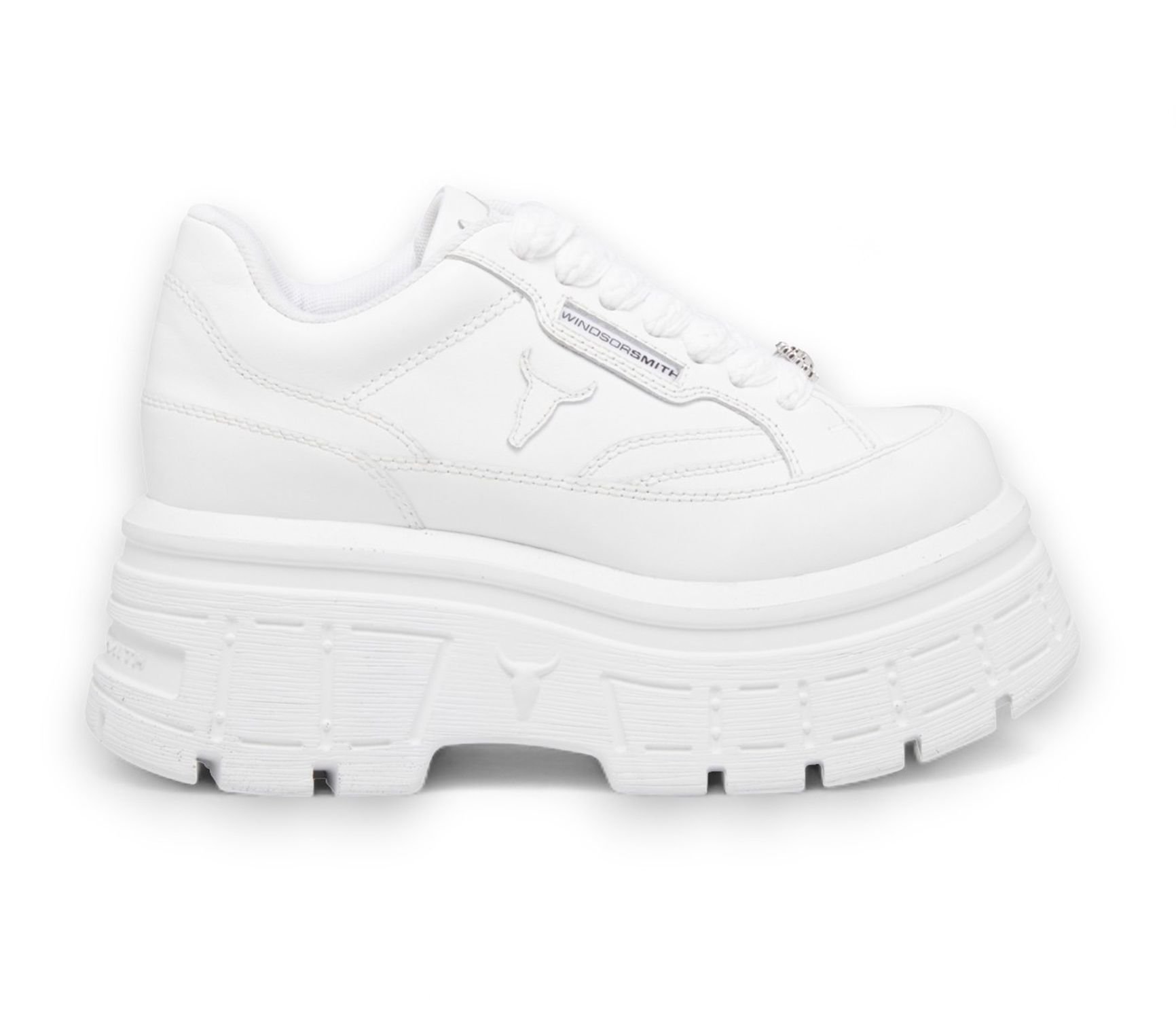 Windsor Smith Windsor Smith Women's Chunky Leather Sneakers - Swerve in White - 1