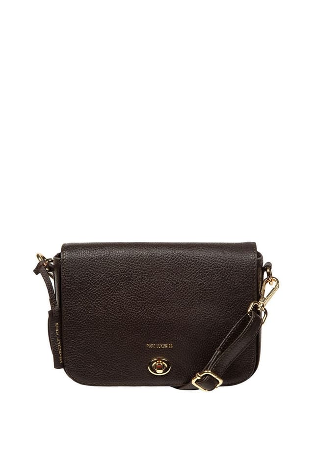 Pure Luxuries London Pure Luxuries London Women's 'Briony' Leather Cross Body & Clutch Bag in Dark Brown - 2