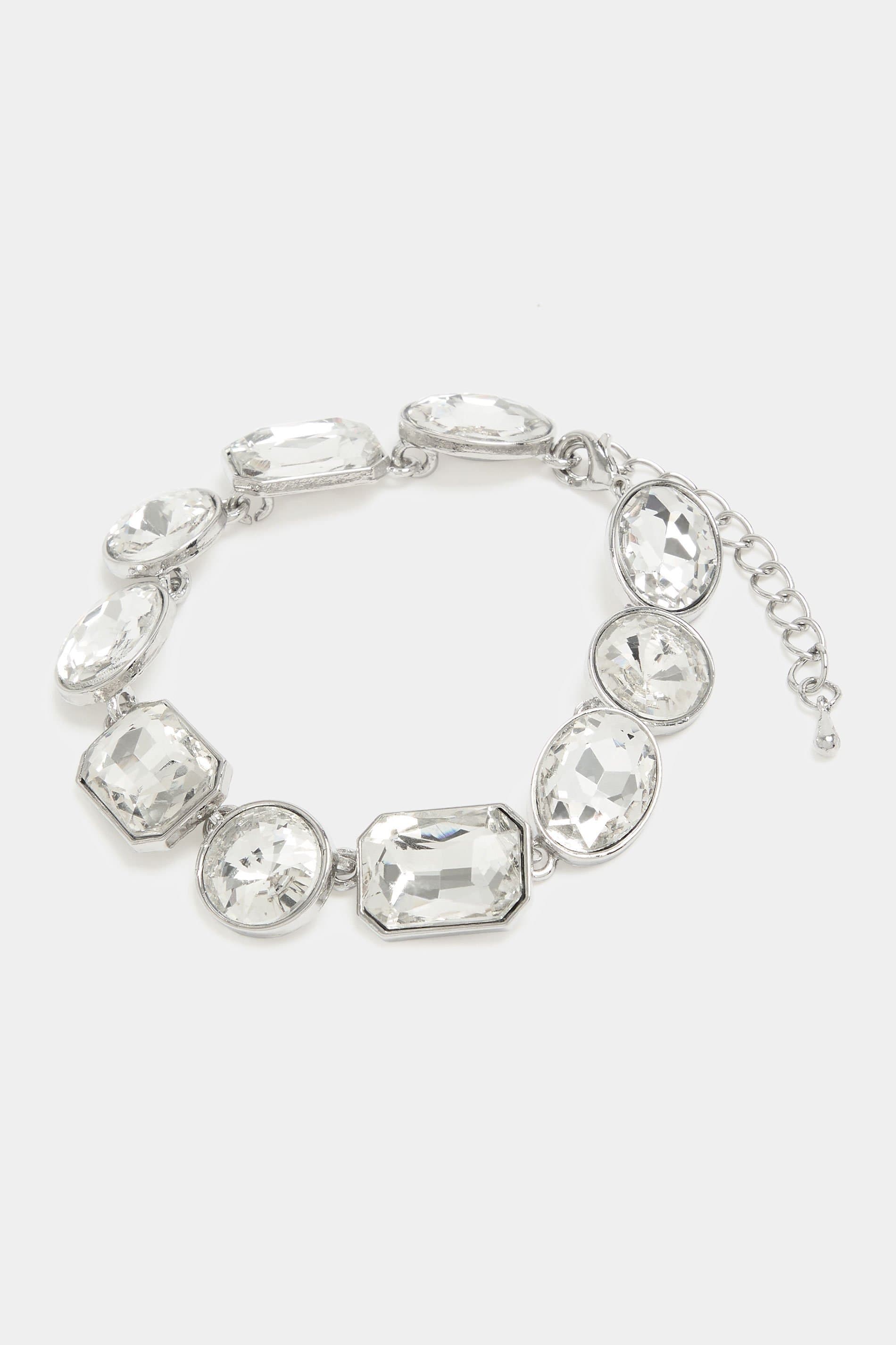 Yours Silver Tone Diamante Statement Bracelet