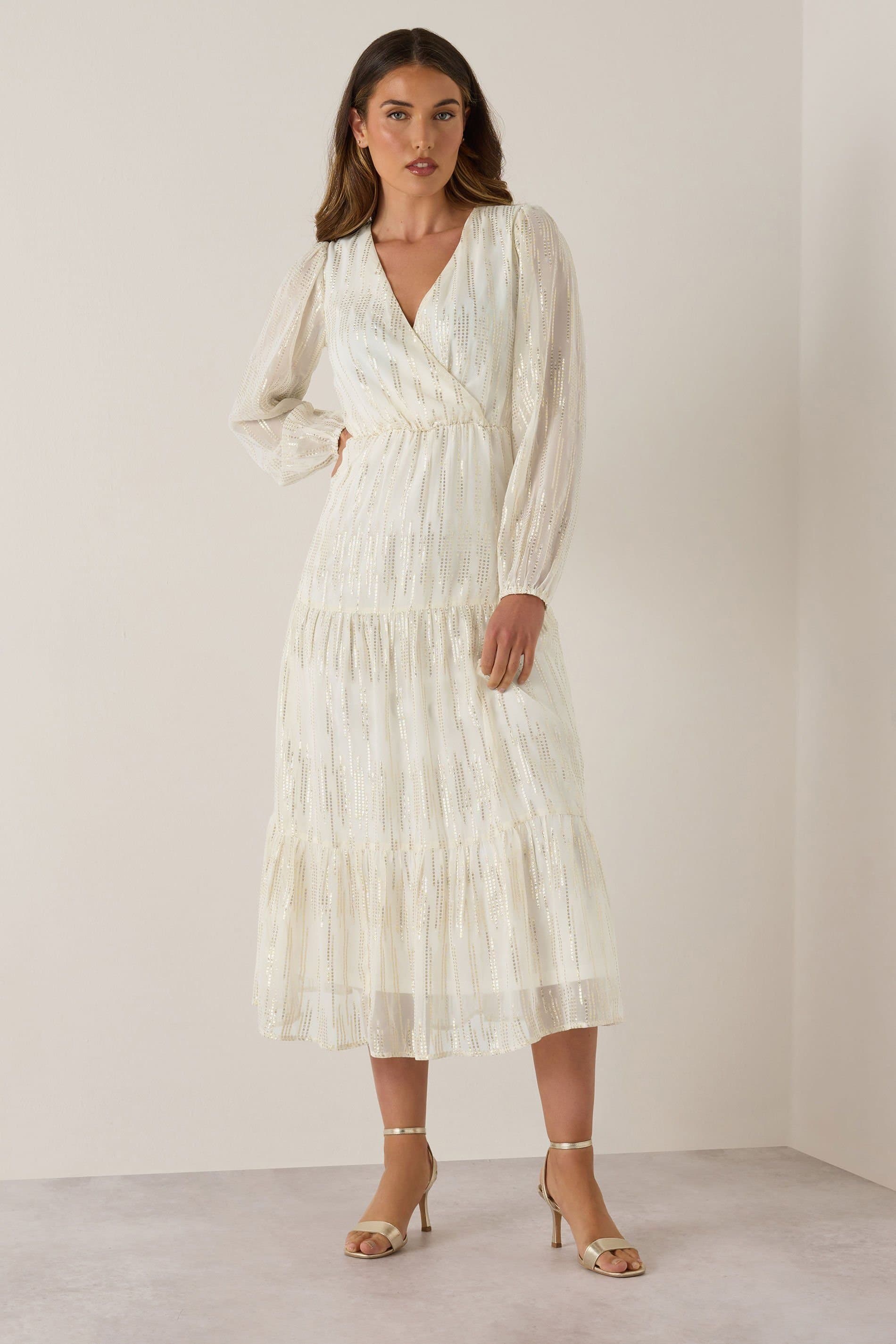 Long Tall Sally Long Tall Sally Women's Tall Tiered Dress in Ivory