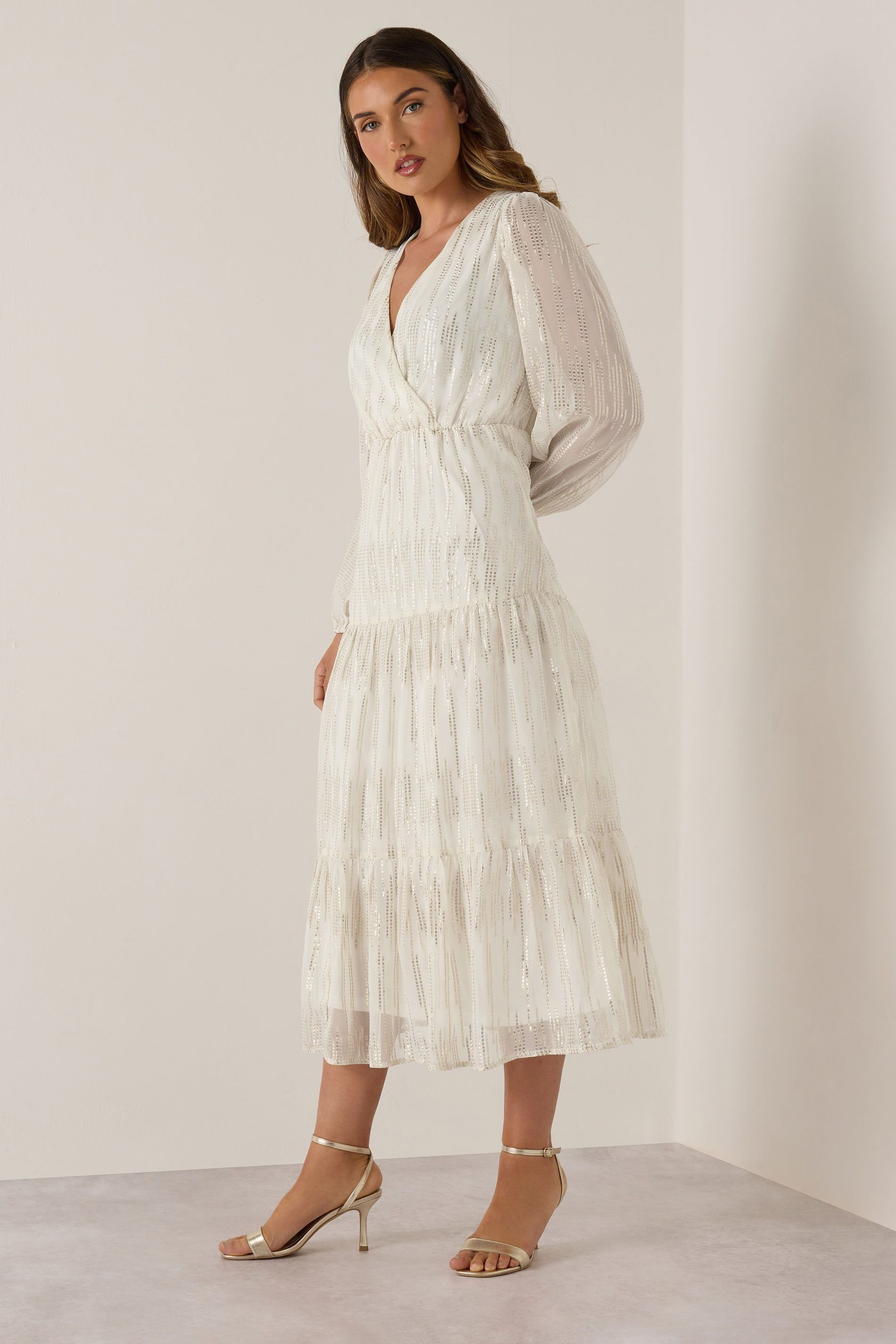 Long Tall Sally Long Tall Sally Women's Tall Tiered Dress in Ivory - 3