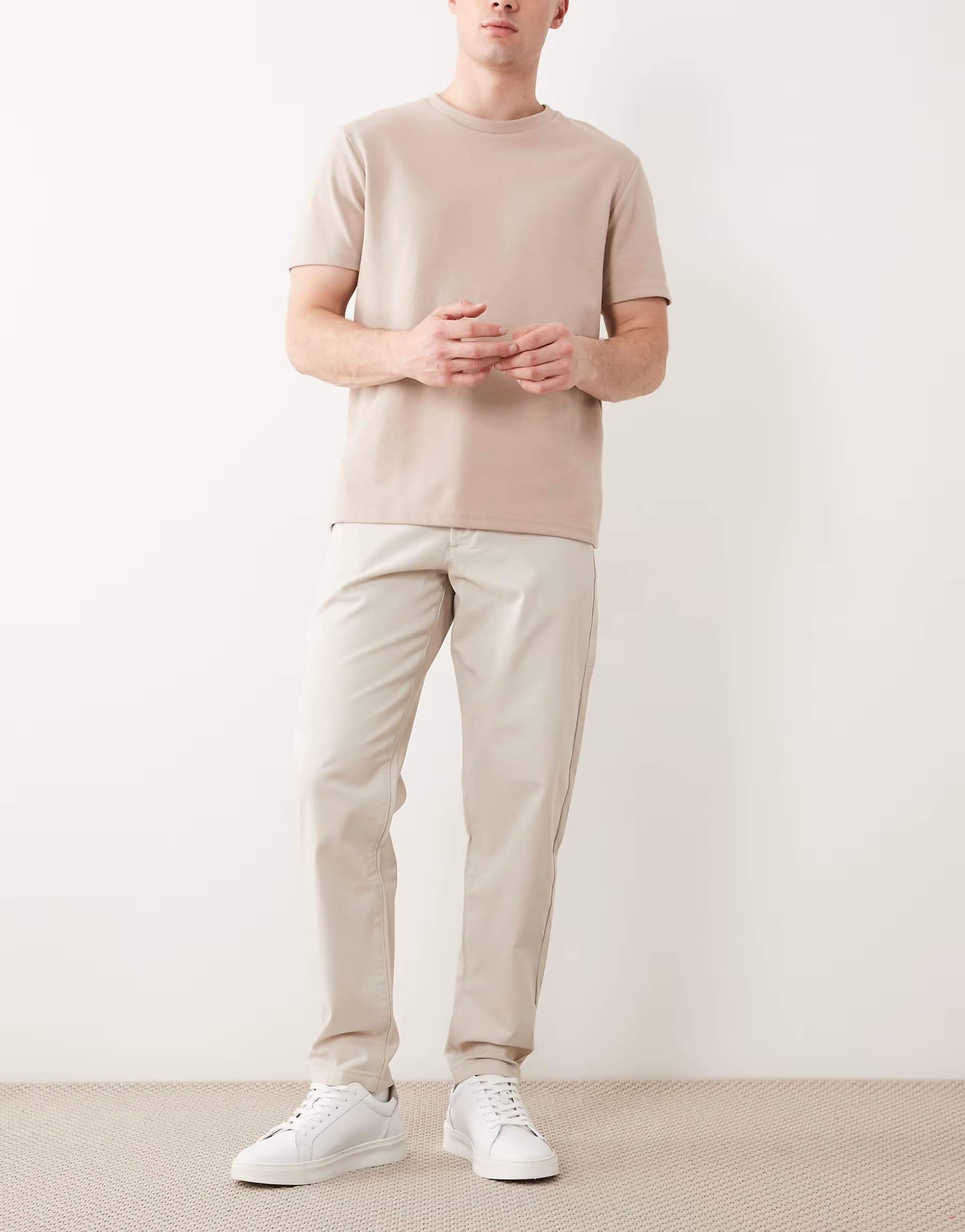 ASOS ASOS DESIGN tapered chino in stone