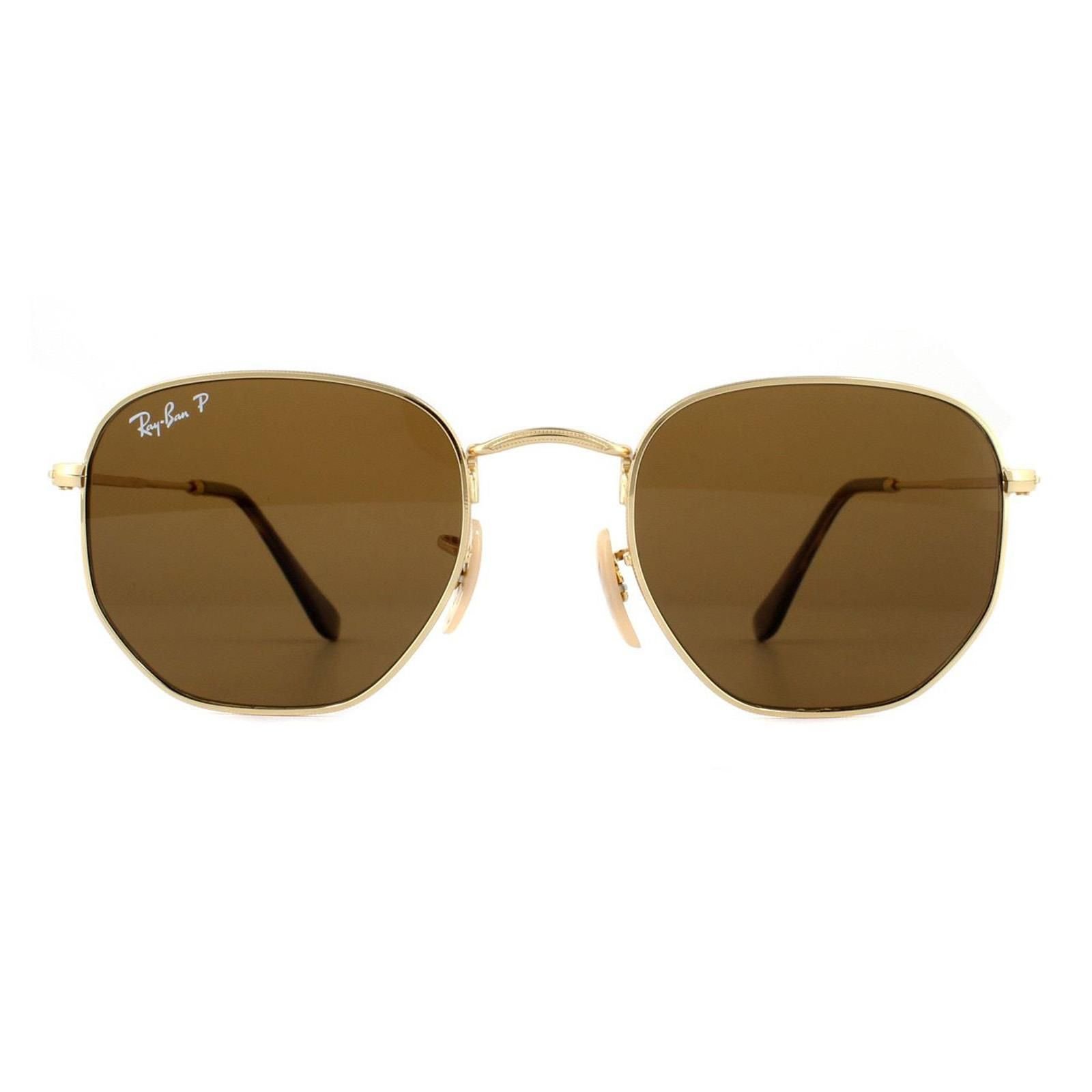 Ray-Ban Ray-Ban Men's Square Gold Brown Polarized Sunglasses - 1