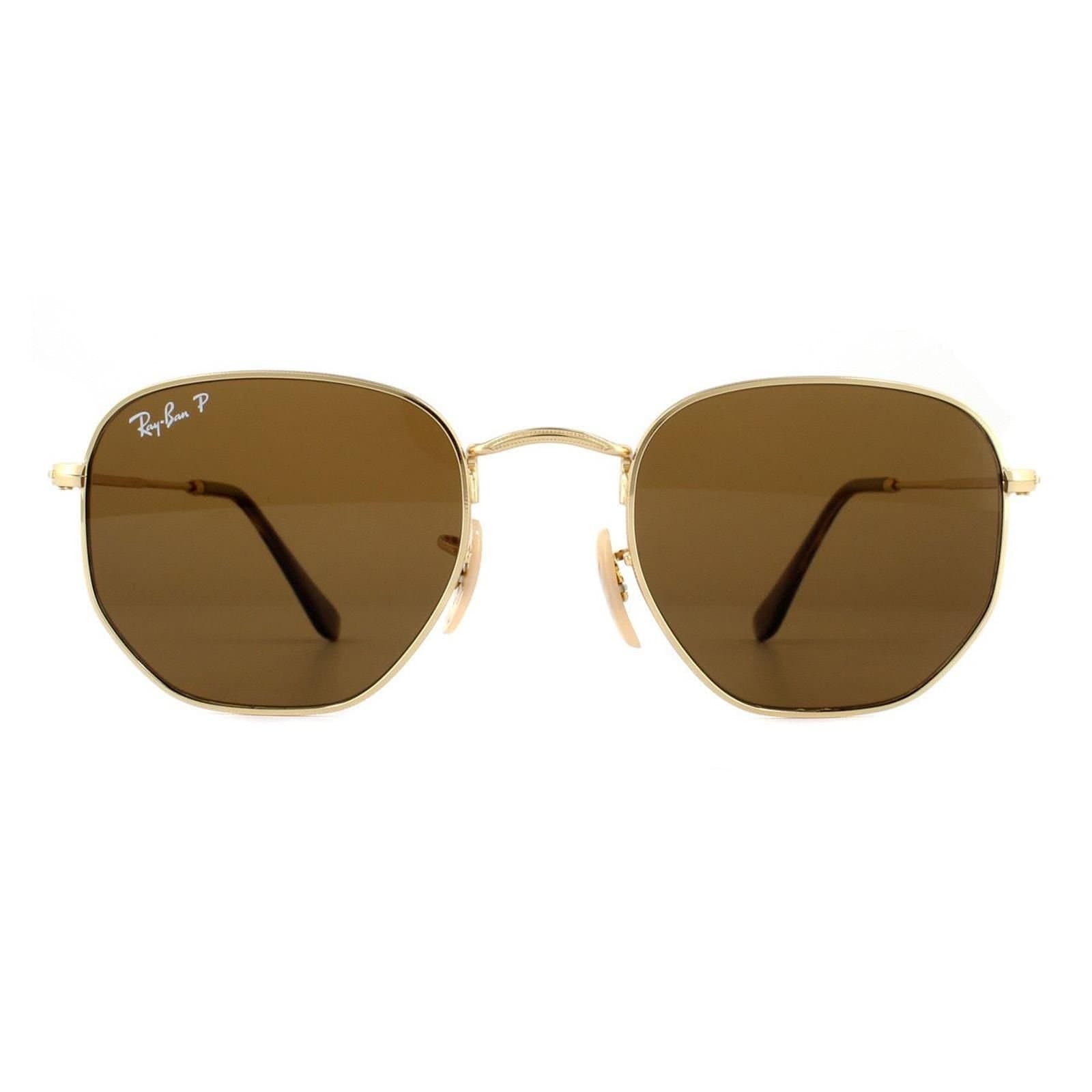 Ray-Ban Ray-Ban Men's Square Gold Brown Polarized Sunglasses