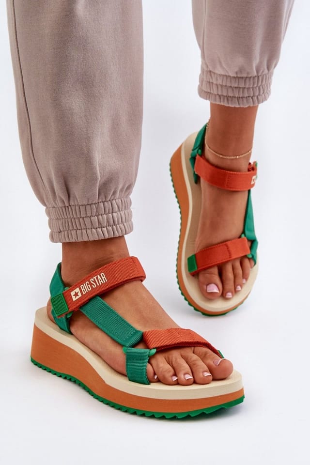 Love Lace Love Lace Women's Big Star Platform Velcro Foam Sandals Lightweight Summer Shoes - 2
