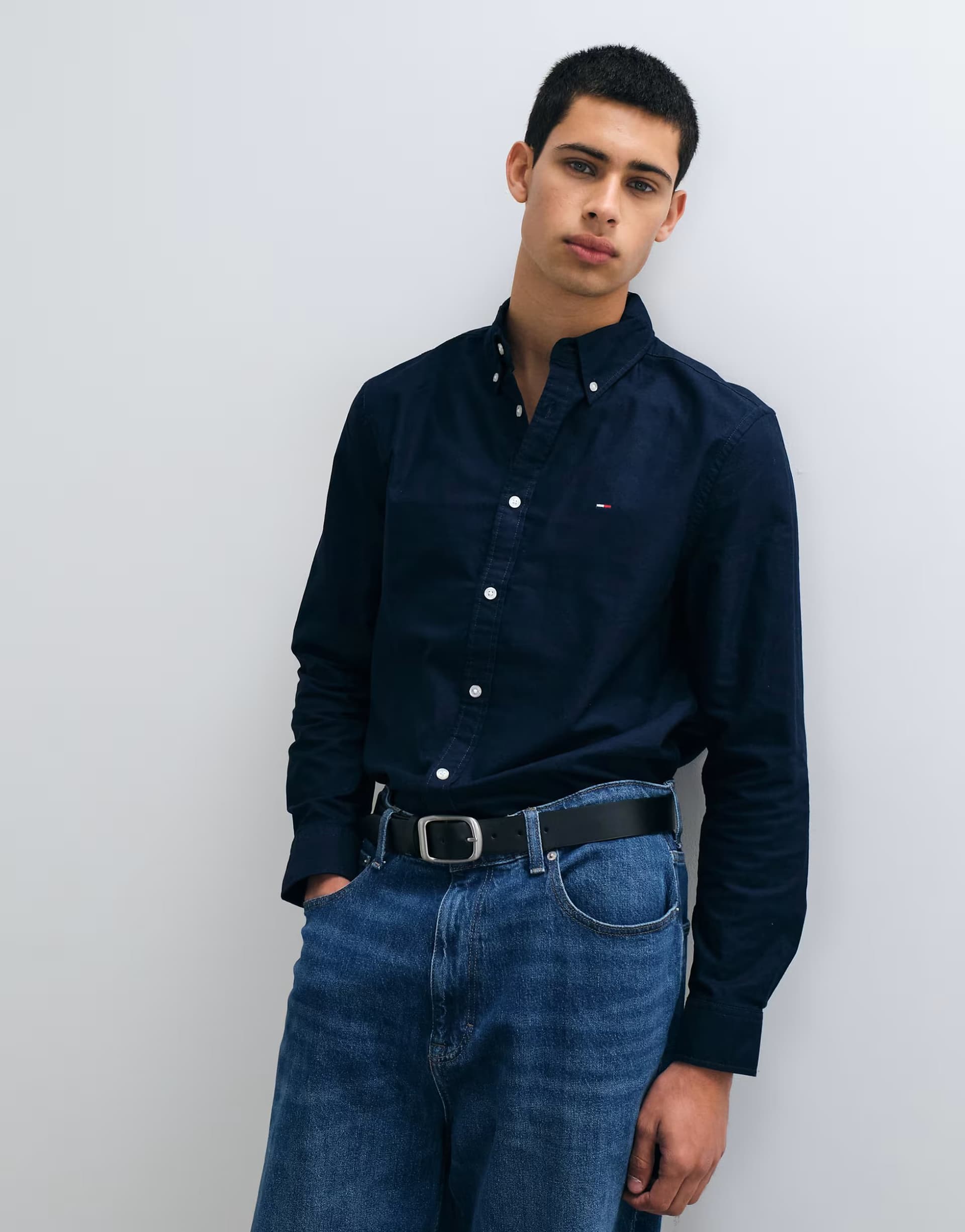 ASOS Tommy Jeans cotton oxford shirt in navy