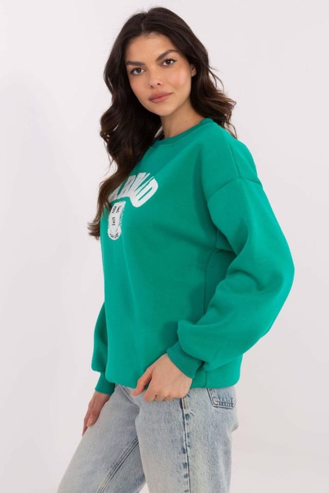 Love Lace Love Lace Women's Insulated Cotton Polyester Casual Sweatshirt in Green - 2