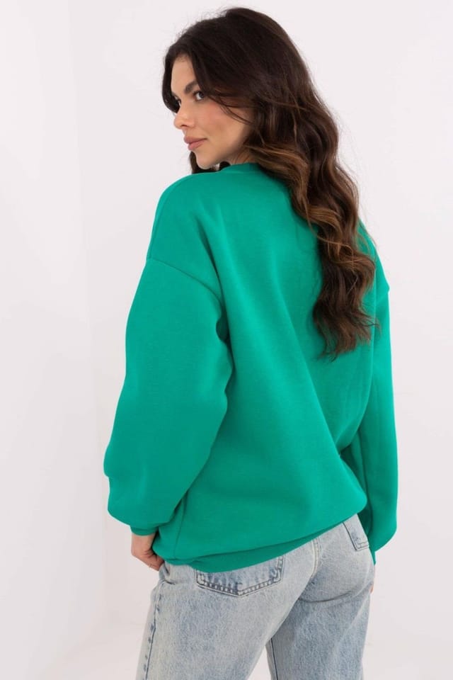 Love Lace Love Lace Women's Insulated Cotton Polyester Casual Sweatshirt in Green - 3