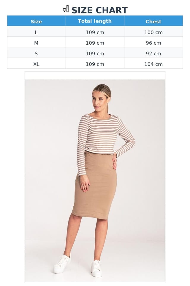 Love Lace Love Lace Women's Cotton Striped Long Sleeve Day Dress in Beige - 3
