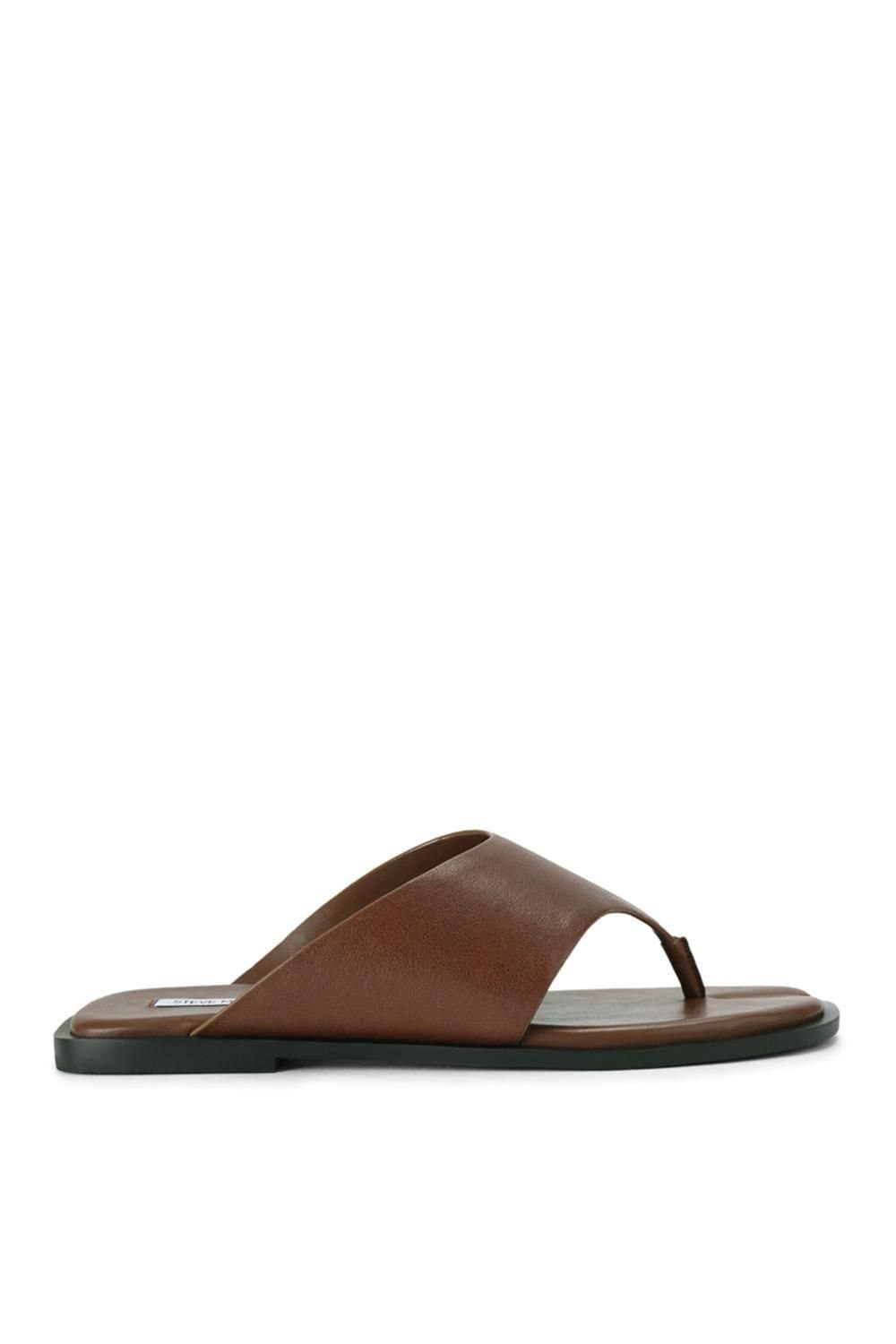 Steve Madden STEVE MADDEN Women's 'Illia Cognac' Leather Sandals in Dark Brown