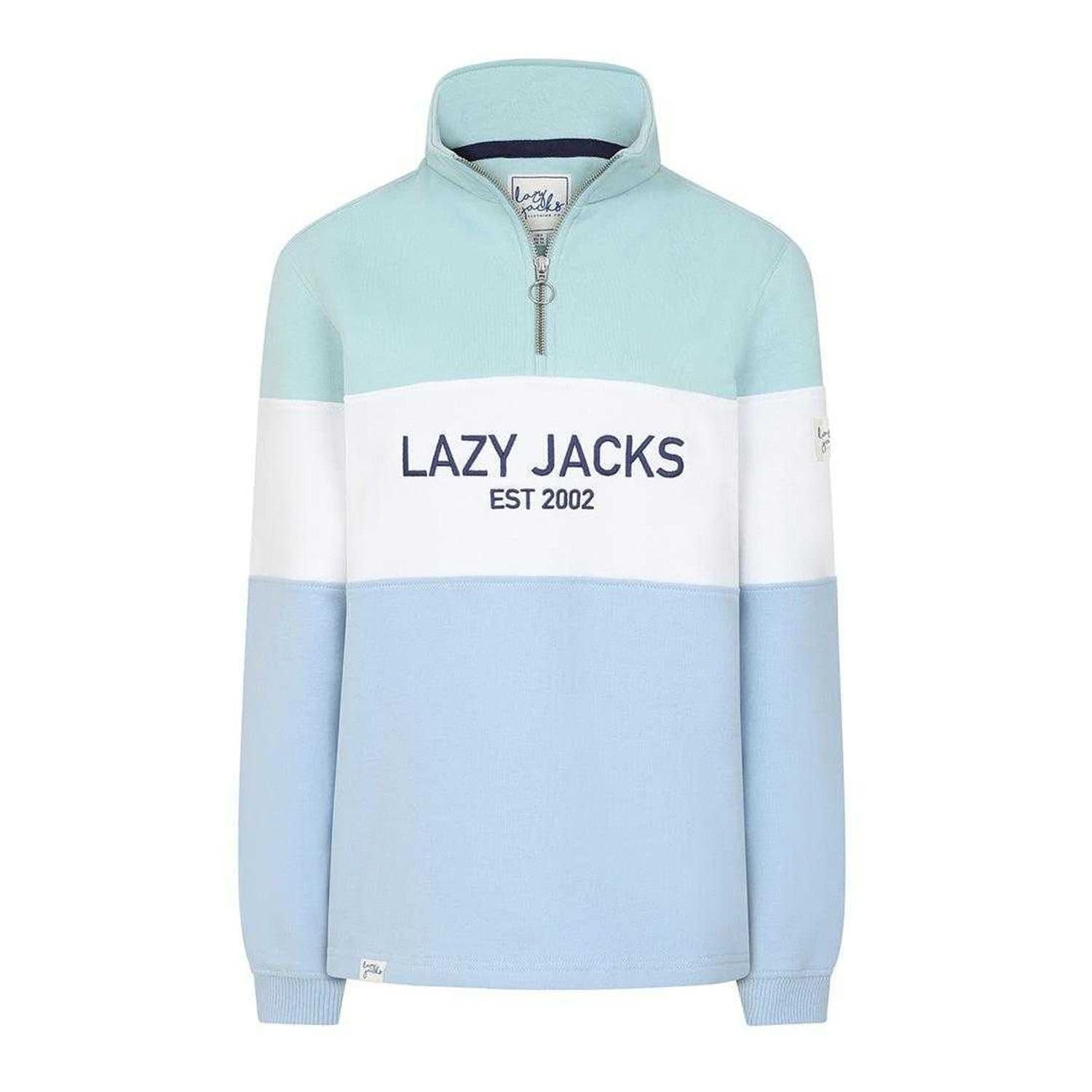 Lazy Jacks Lazy Jacks Women's Quarter Zip Sweatshirt in Light Blue
