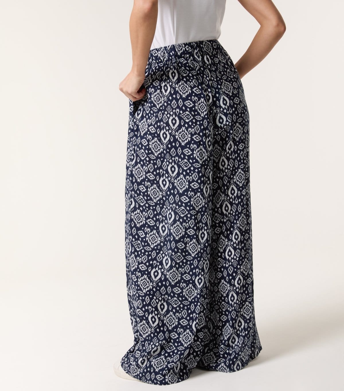 Blue Vanilla Women's Navy Printed Wide Leg Trousers Blue Vanilla New Look - 4