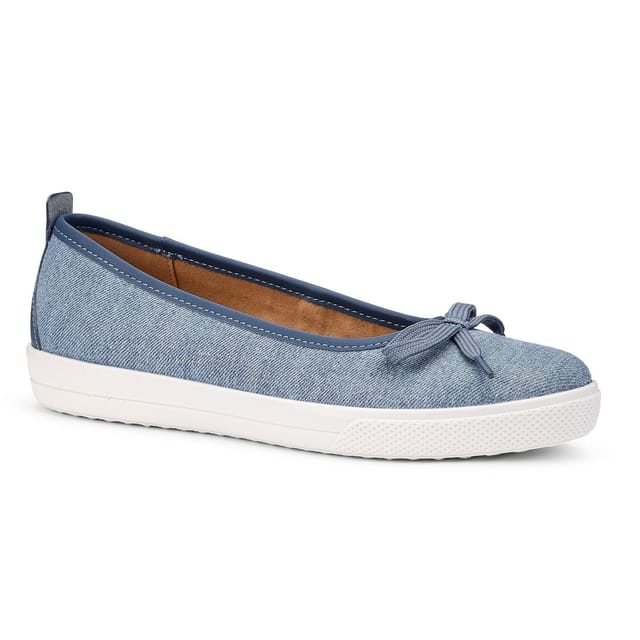 Hotter Hotter Women's 'Willa' Canvas Slip-Ons in Light Blue - 2