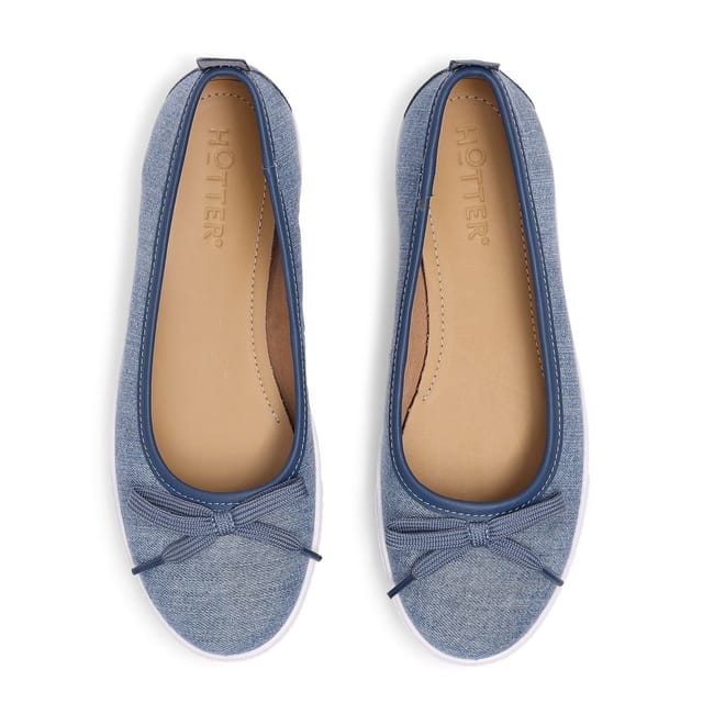 Hotter Hotter Women's 'Willa' Canvas Slip-Ons in Light Blue - 3