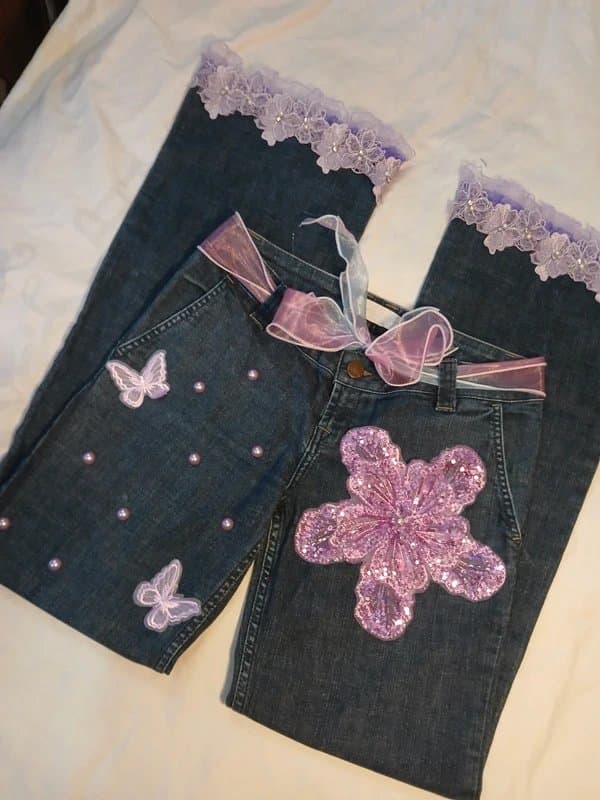 Topshop Upcycled Topshop Low Rise Flared Jeans – W30 🌸