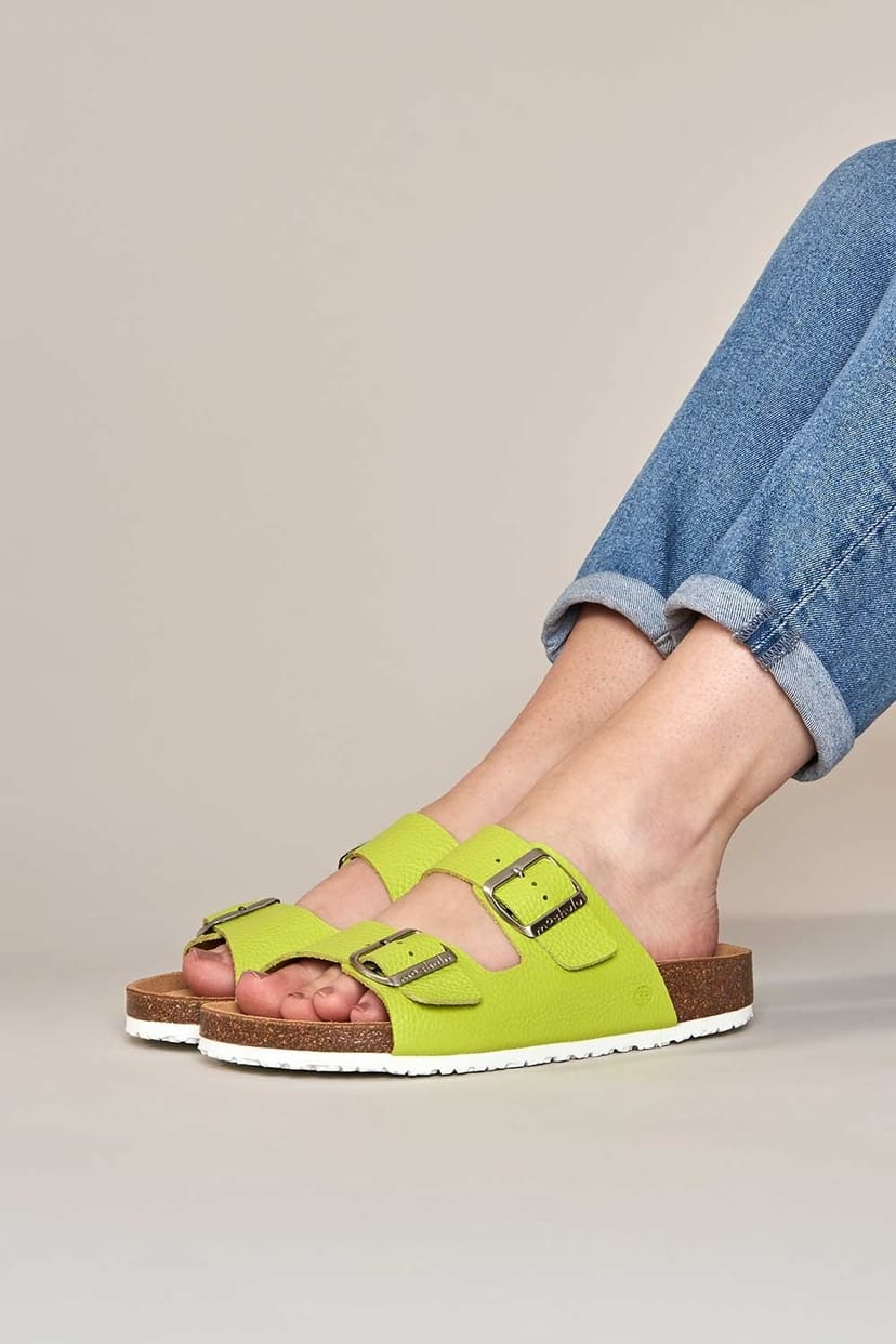 Moshulu Moshulu Women's 'Bavaria Bright' Colourful Cork Footbed Sandals in Light Green - 1