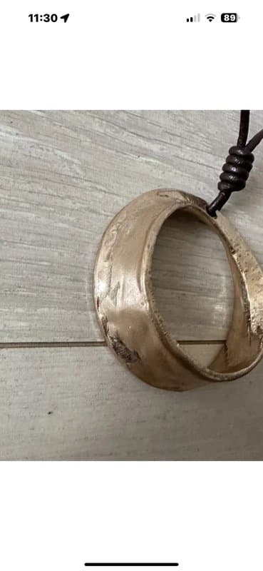 bought in greece Gold Plated Circle Pendant Necklace Costume Jewellery