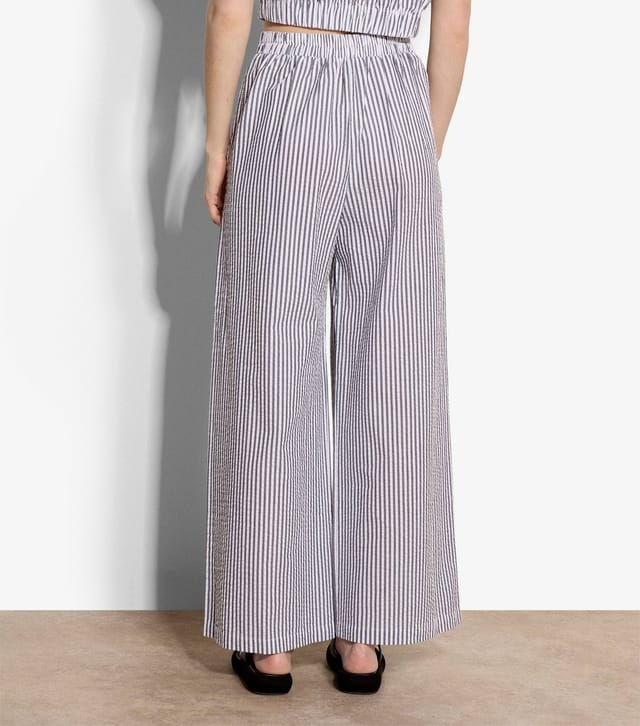 Apricot Women's Blue Seersucker Stripe Pleated Trousers Apricot New Look - 3