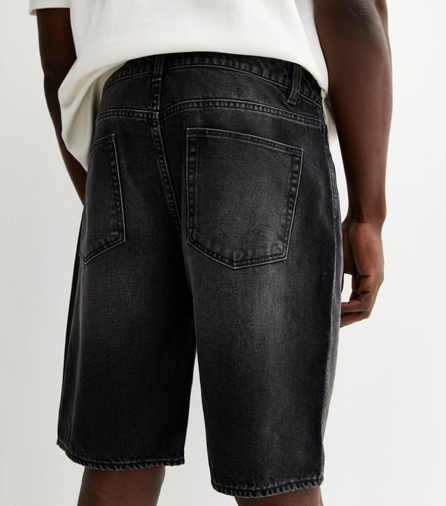 New Look Men's Dark Grey Denim Bermuda Shorts New Look - 2