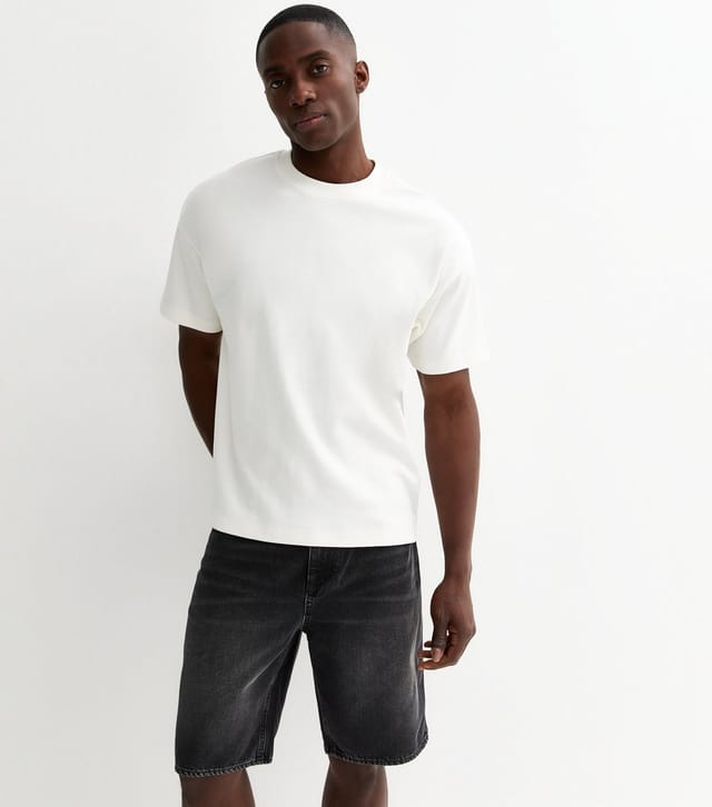 New Look Men's Dark Grey Denim Bermuda Shorts New Look - 3
