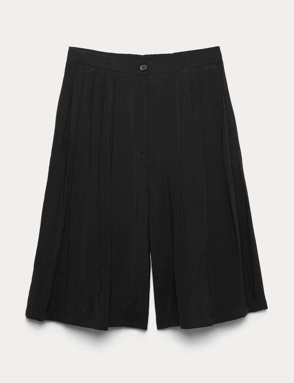 Marks & Spencer M&S Pleated Longline Shorts Black
