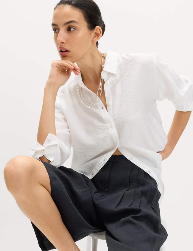 Marks & Spencer M&S Pleated Longline Shorts Black - 3