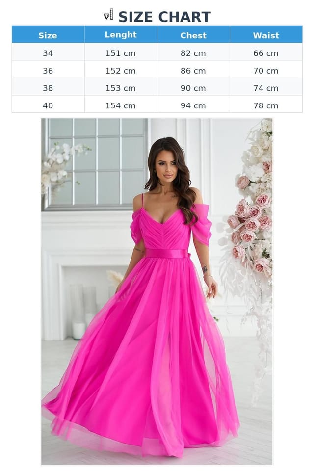 Love Lace Love Lace Women's Spanish Style Long Dress with Tulle Sleeves in Bright Pink - 3