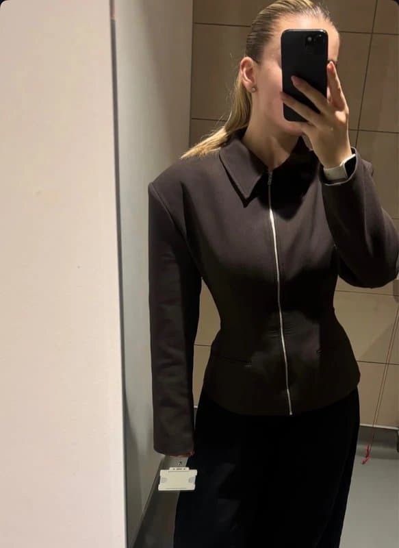 ASOS ASOS cinched shoulder padded jacket