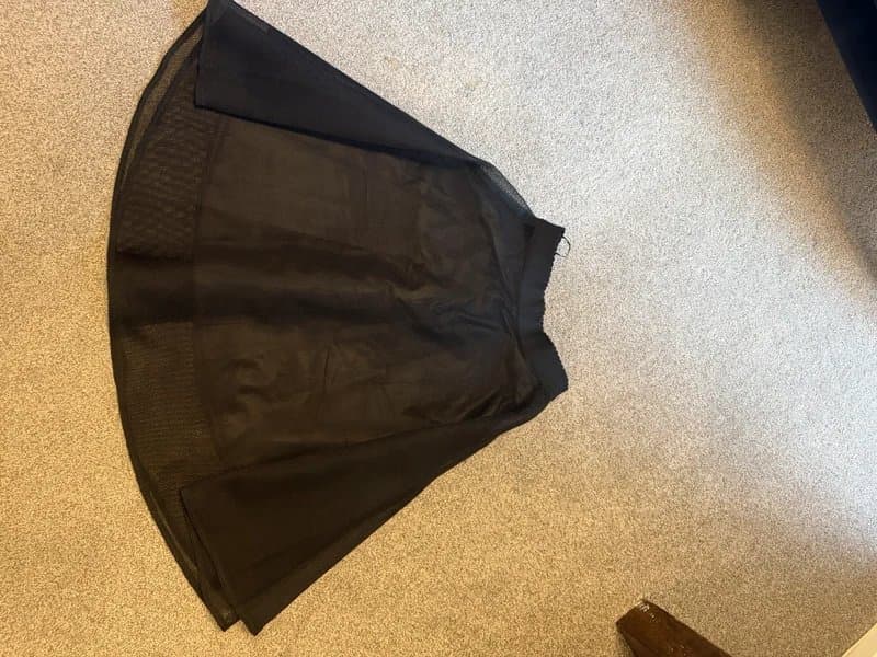 New Look New Look Black Mesh Midi Skirt Size 10 Overlay Net Tulle Gothic Party