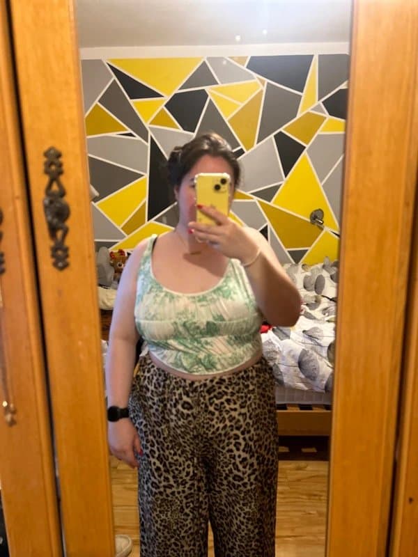 ASOS Asos luxe green and white crop top