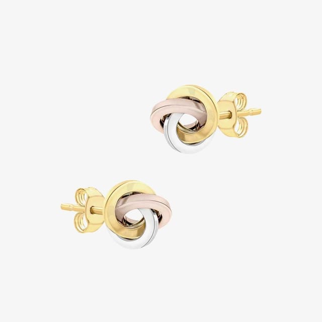 T.H.Baker T.H.Baker Women's 9ct Three Colour Gold Knot Stud Earrings 3.55.8269 - 2