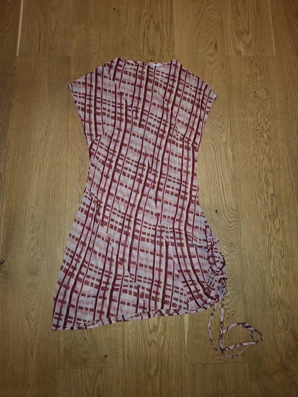 ASOS Pink tartan style asymmetric dress