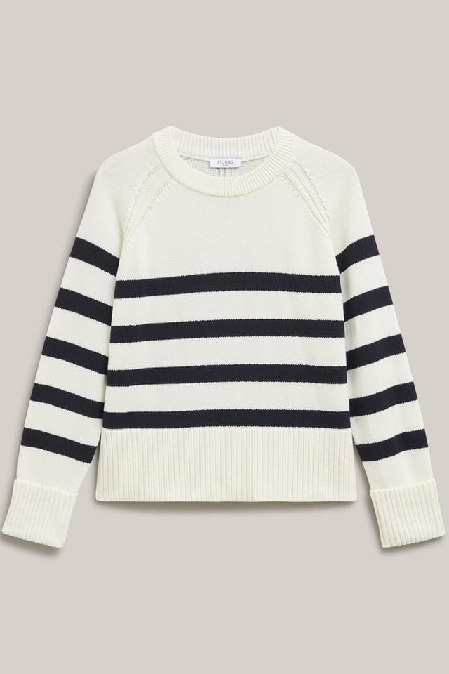 Hobbs London Hobbs London Women's Georgie Striped Sweater in Off-White - 2