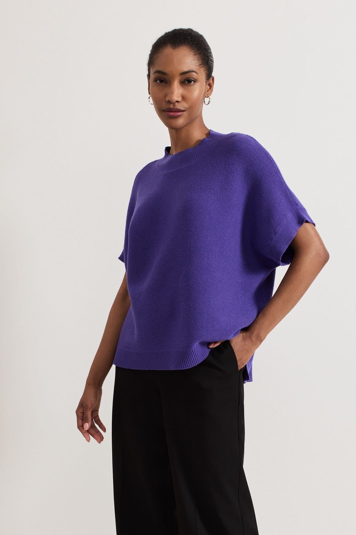 Phase Eight Phase Eight Purple Boxy Knit Top in Grape