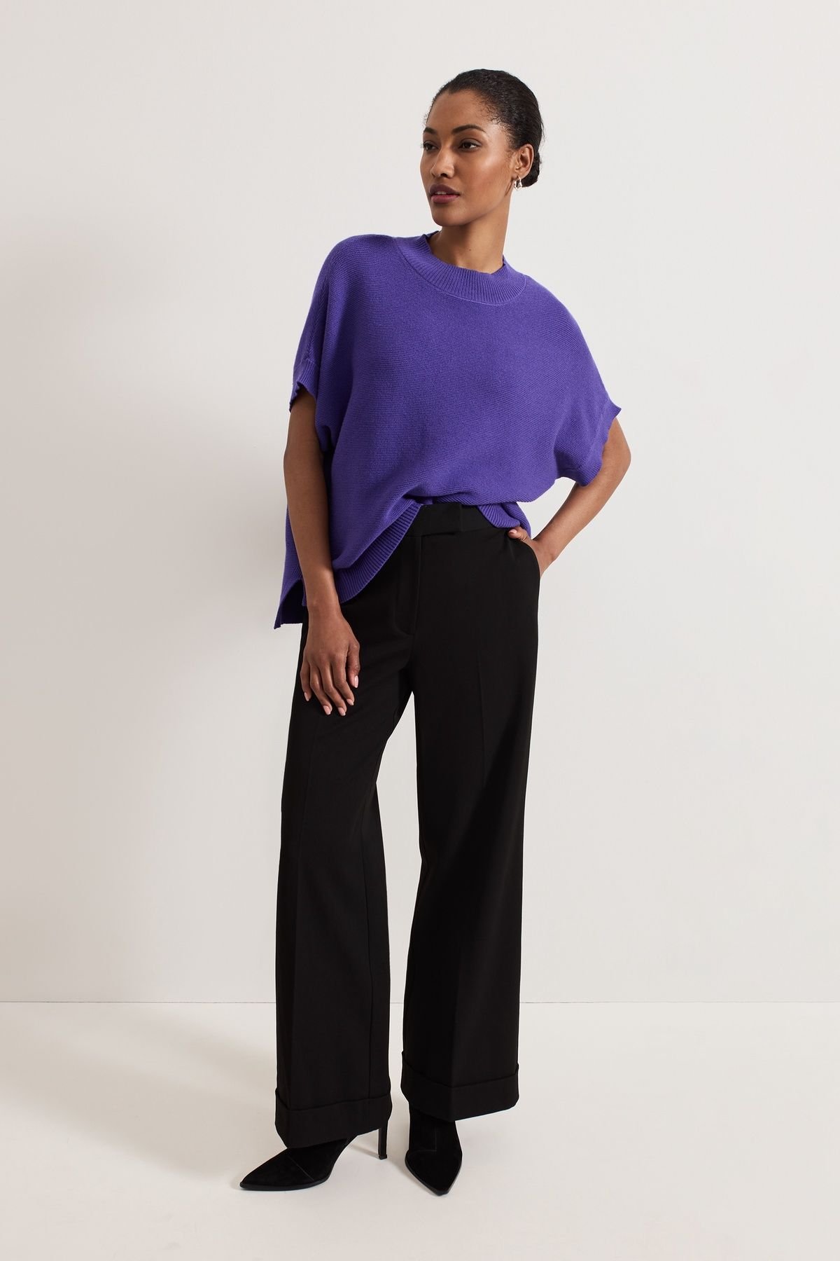 Phase Eight Phase Eight Women's Grace Boxy Knit Top in Grape - 3