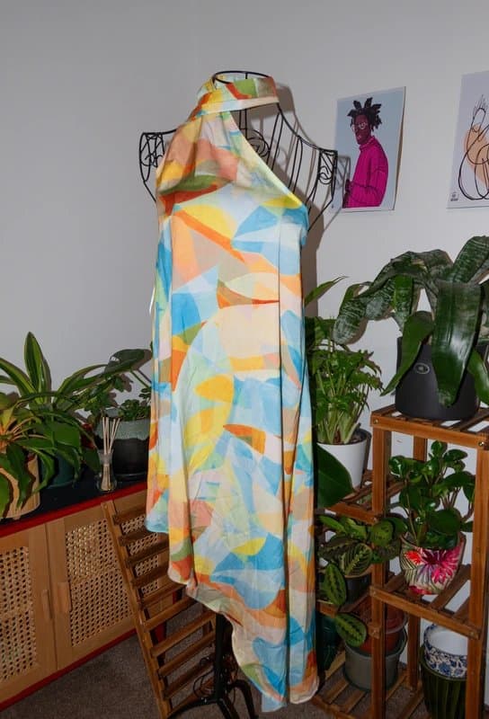 Never Fully Dressed Off Shoulder, neck wrap silk summer dress