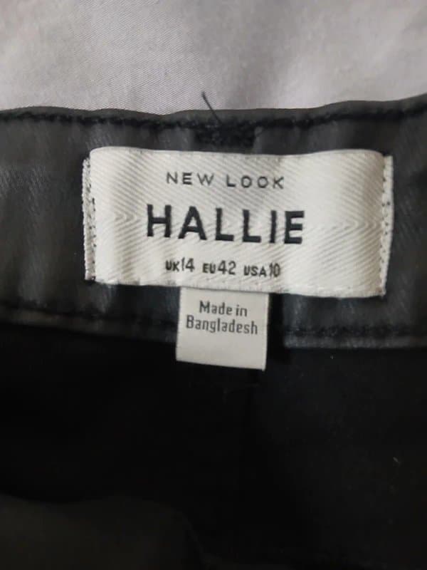 New Look Size 14 black leather looking jeans