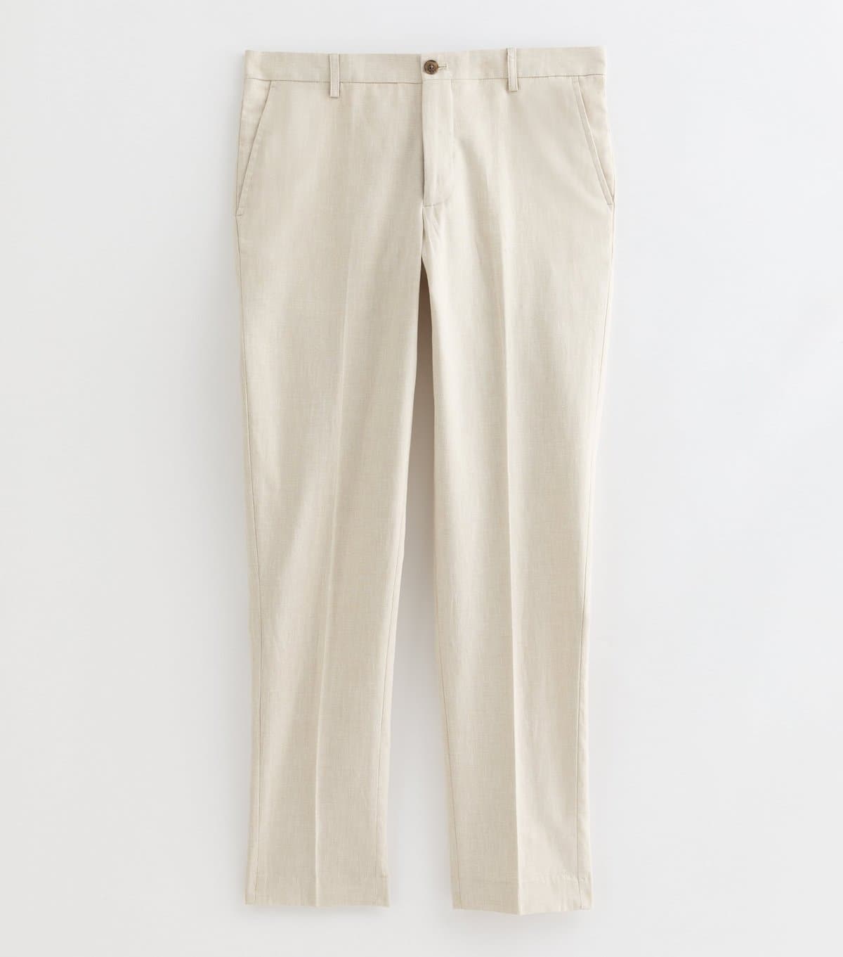 jack & jones Men's Cream Cotton Rich Regular Tailored Trousers Jack & Jones New Look