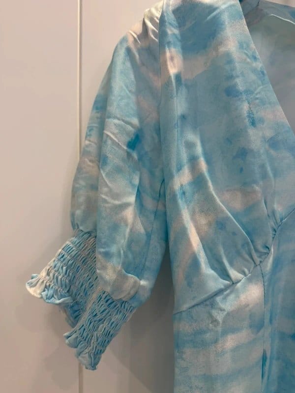 Never Fully Dressed Scenic Print Maxi Dress Light Blue