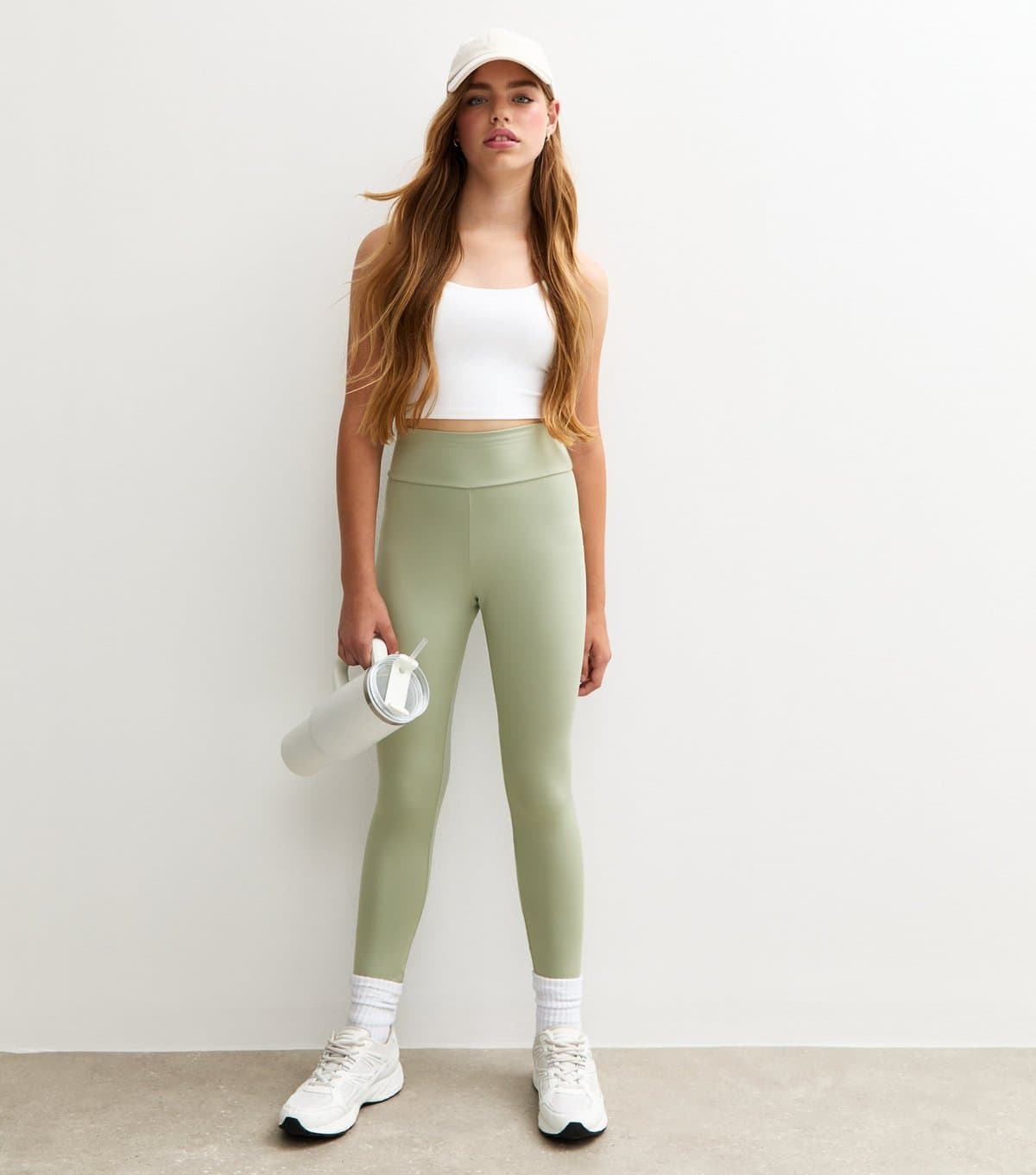 New Look New Look Olive Stretch Jersey High Waist Leggings