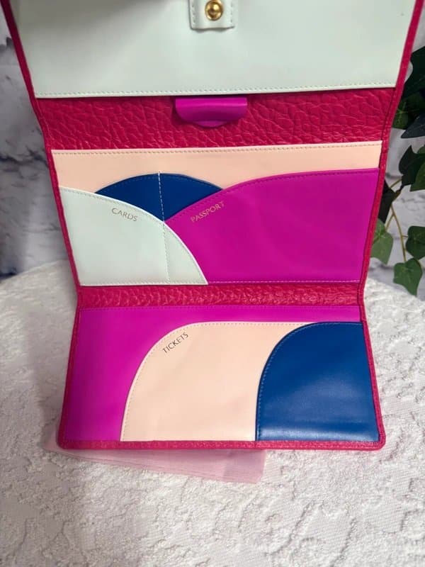 Radley Radley BNWOT Raspberry Genuine Grain Leather “ABBEY” Travel Wallet