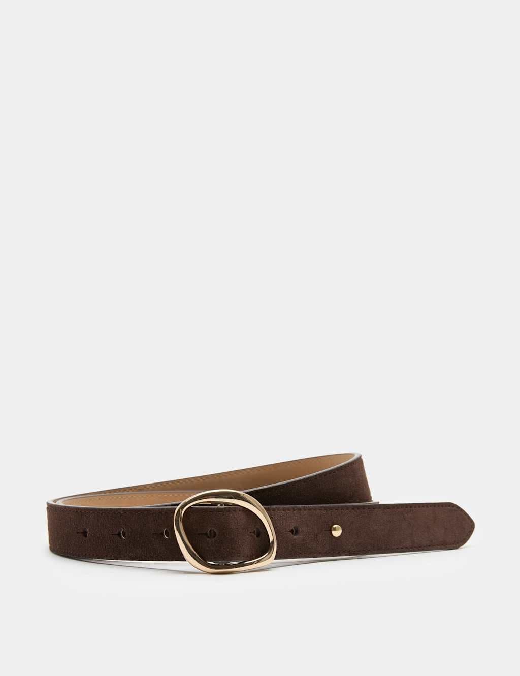 Marks & Spencer M&S Suede Feature Buckle Jeans Belt Chocolate